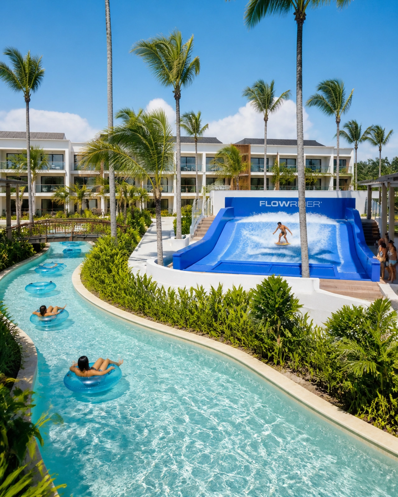 A luxury all-inclusive resort in Punta Cana with a lazy river and water park