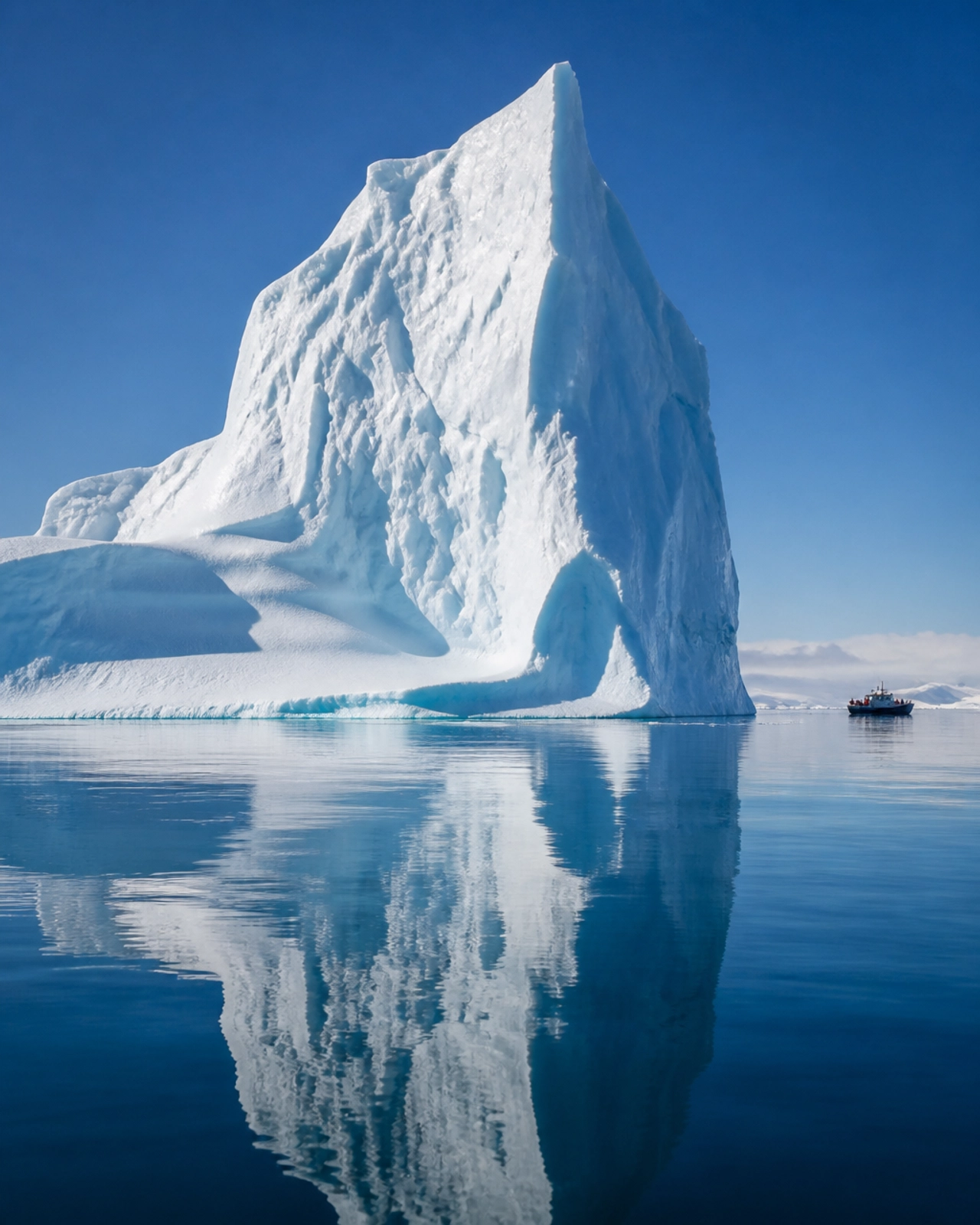 Majestic iceberg in the calm blue waters of Antarctica