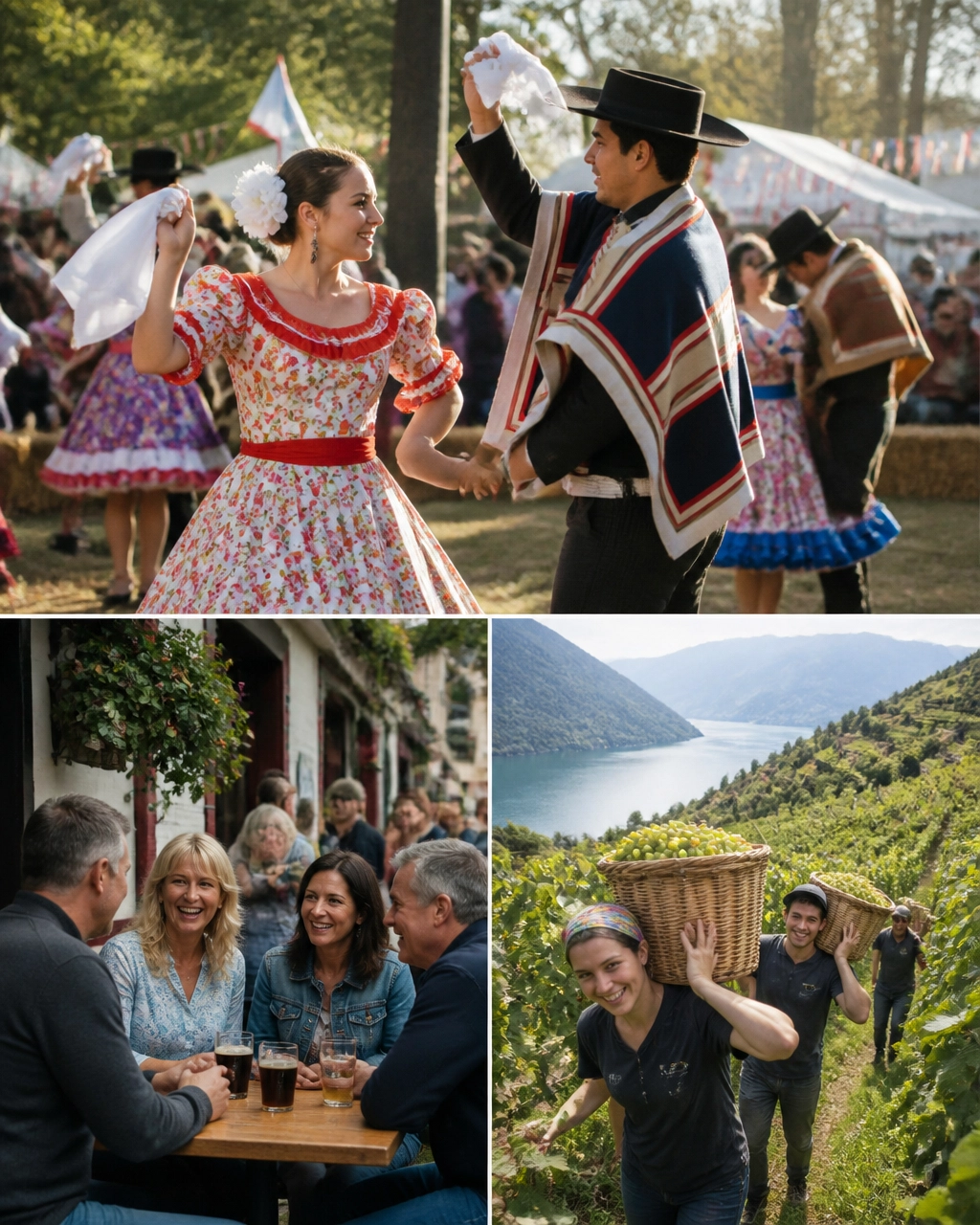 Travelers enjoying cultural festivals, vineyards, and local celebrations in September